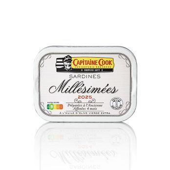 Sardinen in Olivenöl, Jahrgang 2025, Capitaine Cook, Frankreich, 115 g