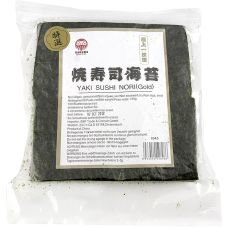 Yakinori halbe Größe, getrocknete Algenblätter, geröstet, Gold, 125 g, 100 Blatt
