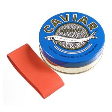 Kaviardose - dunkelblau, mit Verschluss-Gummi, ø 10 cm, für 250g Kaviar, 1 St