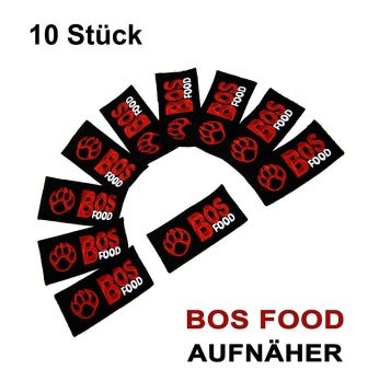 BOS FOOD Aufnäher-Sticker, schwarz mit Logo, 10 St