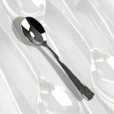 Einweg Silberesslöffel, Kunststoff, silberfarben, 17,5cm, 50 St