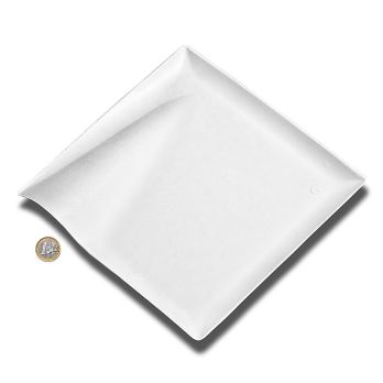 Einweg Teller Wave, aus Zuckerrohrfasern,weiß,quadratisch m. Welle,20,5x20,5cm, 500 St