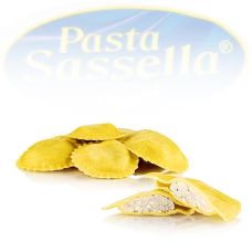 Frische Agnolotti mit Ricotta und Trüffelgeschmack, rund und hell, Sassella, 500 g