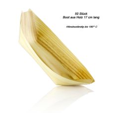Einweg Boot aus Holz, ca. 17-18cm, hitzebeständig bis 180° C, 50 St