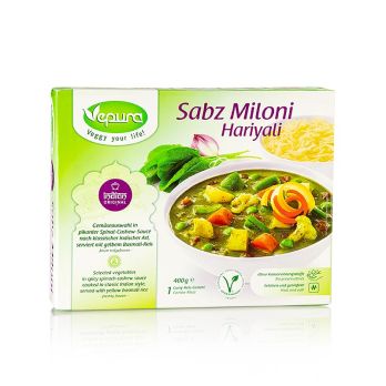 Sabz Miloni Hariyali - Gemüse in Spinat Cashew Sauce, Basmatireis Pikant, TK, 400 g