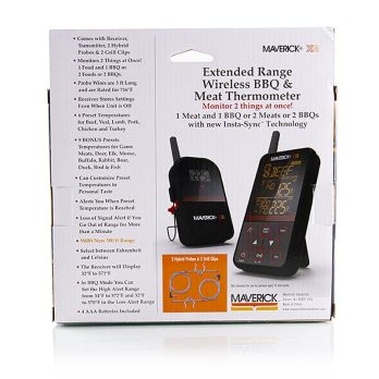 Digital Thermometer Set Wireless BBQ & Meat, XR-40 (Funk), Maverick, 1 St