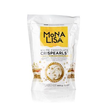 Crispearls™ White, knusprige weiße Schoko Perlen, Mona Lisa Callebaut, 800 g