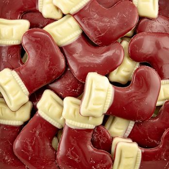 Schokoaufleger santa sock, 40x49mm, Dobla (78431), 630 g, 132 St