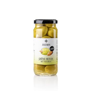 Grüne Oliven, ohne Kerne, mit Mandeln, ANEMOS, 227 g