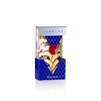 Teegebäck Sweet Heart, Keksherz mit Johannisbeergelee & Pistazie, Lembcke, 100 g