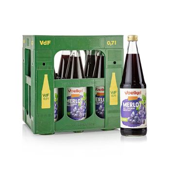 Voelkel - Merlot Traubensaft, dunkel, 100 % Direktsaft, BIO, 4,2 l, 6 x 700ml