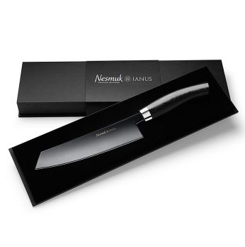 Nesmuk Janus 5.0 Kochmesser, 180mm, Edelstahlzwinge, Griff Micarta schwarz, 1 St