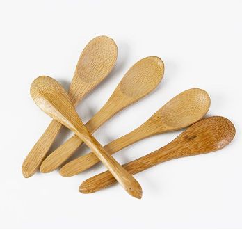 Mehrweg Bambuskaffeelöffel, dunkel-braun, 9cm, spülmaschinengeeignet, 10 St