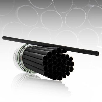 Natur Trinkhalme Black Pomom, L 23cm, Ø 8mm, 200 St
