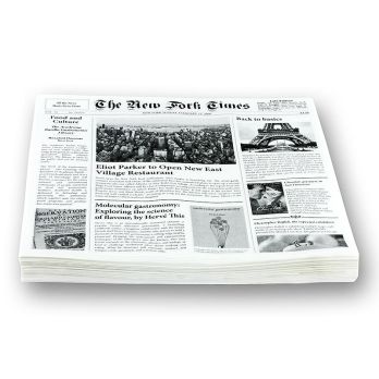 Einweg Snack Papier mit Zeitungspapierdruck, ca.290x300mm, New Fork Times, 500 Blatt