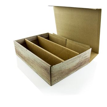 Weinpräsentkarton, Wood, für 3 Flaschen à 0,75 l, 1 St