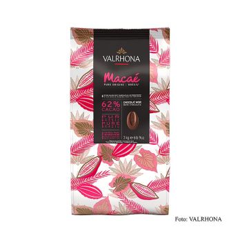 Valrhona Macae Grand Cru, dunkle Couverture, Callets, 62% Kakao, Brasilien, 3 kg