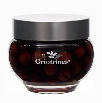 Griottines Original - Wildsauerkirschen, in Kirschwasser, o. Kern, süß, 15 % vol., 400 g