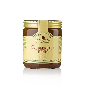 Erdbeerbaum-Honig, hell-bernsteinfarben, bitter-süß, 500 g