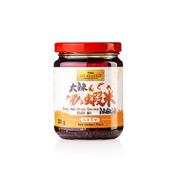 Fiery Hot Shrimp Oil, mit getrockneten Garnelen und Chili, Lee Kum Kee, 205 g