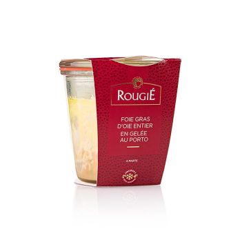Gänsestopfleber - Entier, in Portweingelée, 100% Foie Gras, Halbkonserve, Rougié, 180 g