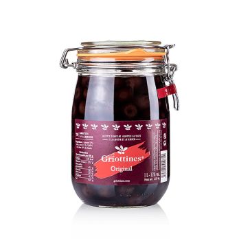 Griottines Original, halbkand. Sauerkirschen, o.Kern o.Stiel, in Likör, 15% vol., 1 l