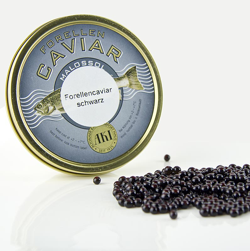 Forellen-Kaviar, schwarz, 200 g | BOS FOOD Onlineshop