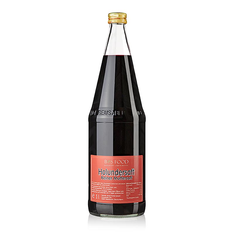 BOS FOOD Holundersaft, naturrein &amp; ungezuckert, 1 l | BOS FOOD Onlineshop