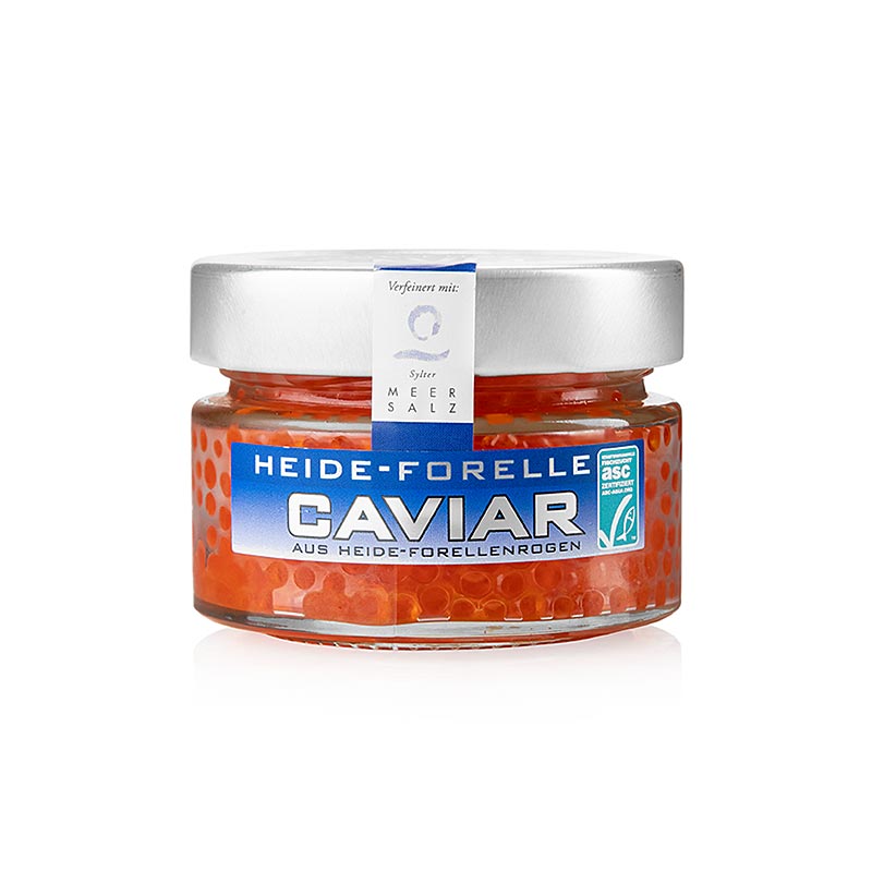 Heide Forellen Kaviar, mit Sylter Meersalz, orange-rot, ASC, 100 g ...